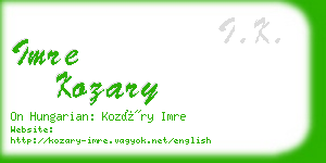 imre kozary business card